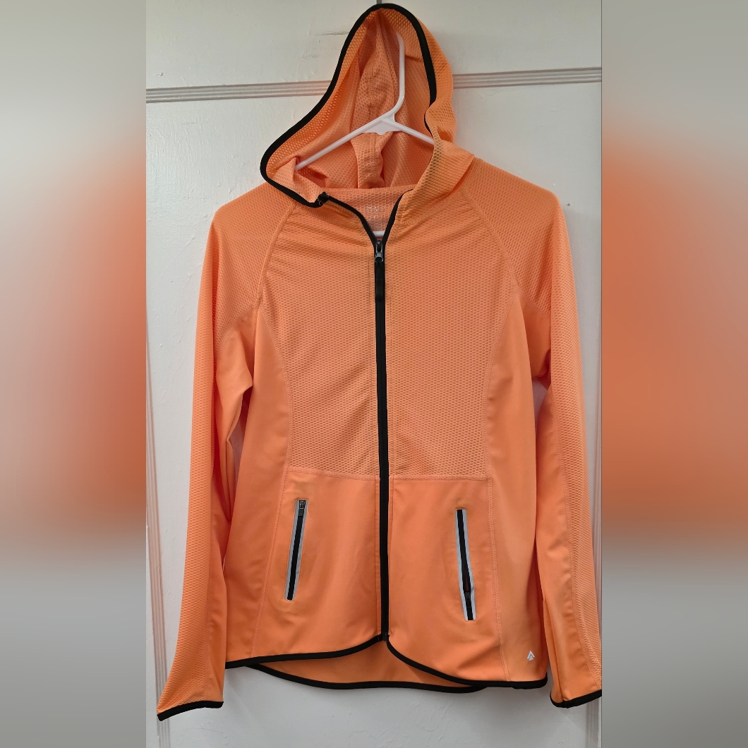 Cali Sport Coral Mesh Zip Up Hoodie M Lightweight Athletic Jacket Breathable
